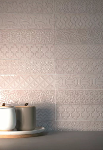 Керамическая плитка Декор Cifre Relieve Drop Pink Brillo 7.5x30