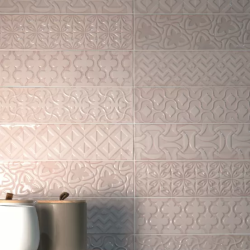 Керамическая плитка Декор Cifre Relieve Drop Pink Brillo 7.5x30