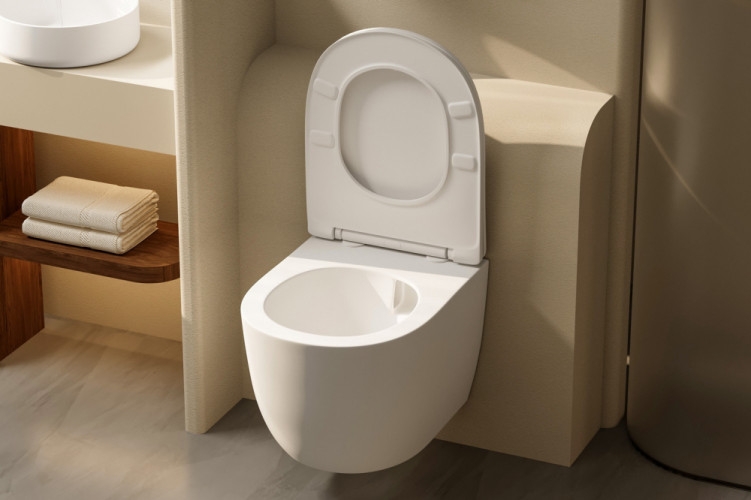 Унитаз ABBER Bequem AC1100TMW подвесной белый матовый, безободковый, смыв торнадо