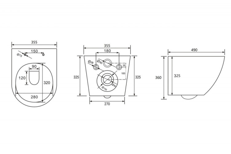 Унитаз ABBER Bequem AC1100TMW подвесной белый матовый, безободковый, смыв торнадо