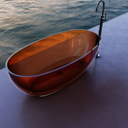 Прозрачная ванна ABBER Kristall AT9703Opal коричневая