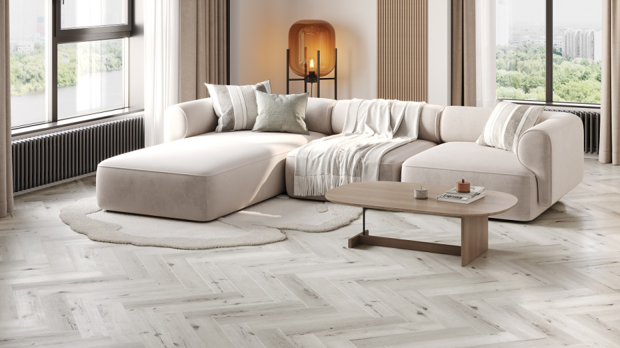 Кварцевый ламинат SPC Fargo Parquet Дуб Снежный 33-DL1601