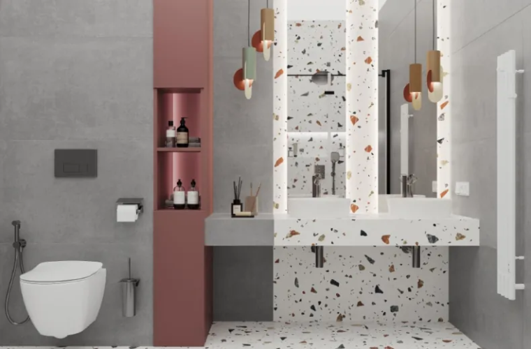 Керамогранит Laparet х9999309441 Terazzo Bianco цветной матовый карвинг 60х120