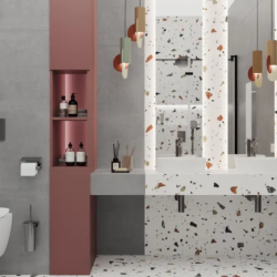 Керамогранит Laparet х9999309441 Terazzo Bianco цветной матовый карвинг 60х120