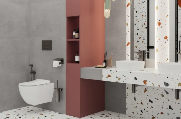 Керамогранит Laparet х9999309441 Terazzo Bianco цветной матовый карвинг 60х120