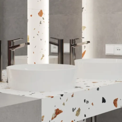 Керамогранит Laparet х9999309441 Terazzo Bianco цветной матовый карвинг 60х120