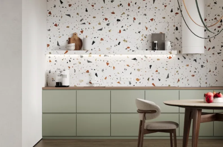 Керамогранит Laparet х9999309441 Terazzo Bianco цветной матовый карвинг 60х120