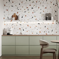 Керамогранит Laparet х9999309441 Terazzo Bianco цветной матовый карвинг 60х120