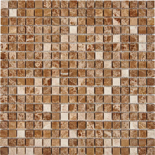 Мозаика Pixel Mosaic PIX 221 Light Emperador, чип 15x15 мм, сетка 305х305x4 мм, Полированная