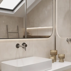 Керамогранит Laparet LP6012G0591R Festa Beige бежевый глянцевые чернила 59,5х119,1