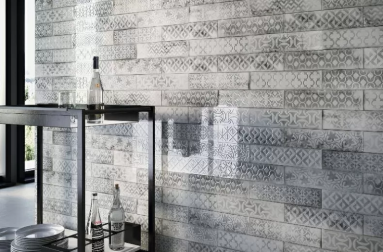 Керамическая плитка Декор Cifre Relieve Drop White Brillo 7.5x30