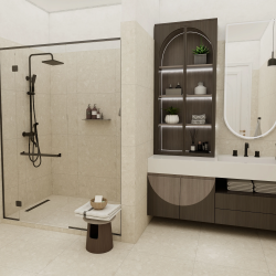 Керамогранит Duna TZ0H60M01 Terrazzo Clay Carving рельеф 60x60