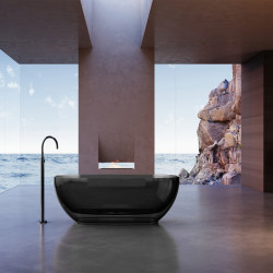 Прозрачная ванна ABBER Kristall AT9703Onyx черная