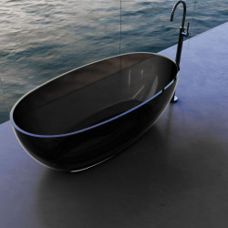 Прозрачная ванна ABBER Kristall AT9703Onyx черная