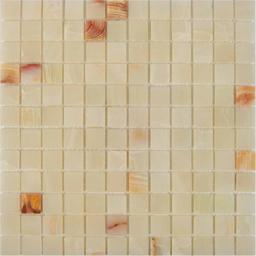Мозаика Pixel Mosaic PIX 203 White onyx, чип 23x23 мм, сетка 305х305x6 мм, Полированная