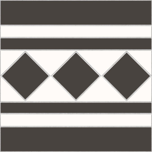 Керамогранит NiceKer Бордюр напольный Victorian Cenefa Bristol Black 22,5x22,5