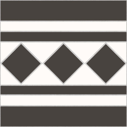 Керамогранит NiceKer Бордюр напольный Victorian Cenefa Bristol Black 22,5x22,5