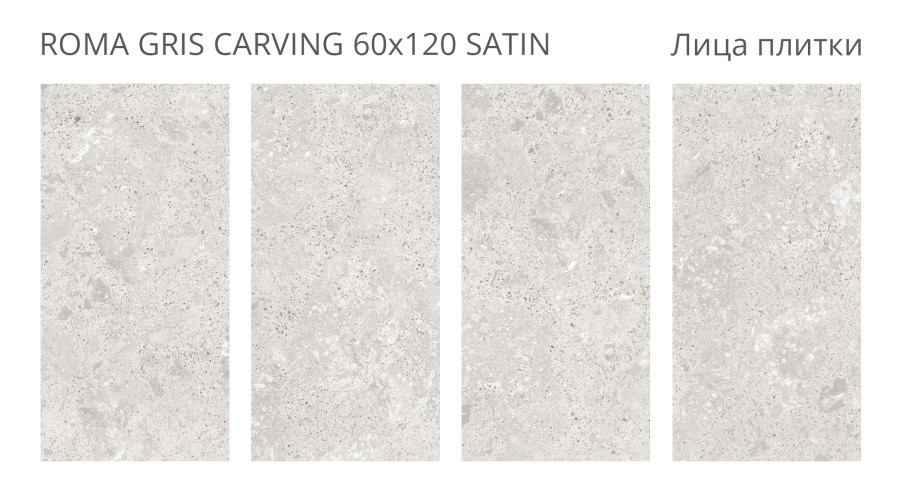 Керамогранит Staro LunaRossa Roma Gris Carving Satin 60x120