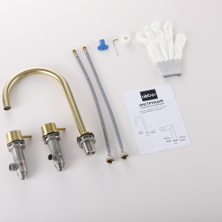 Смеситель ABBER Wasser Kreis 316 AF8108BG-M для раковины, золото брашированное