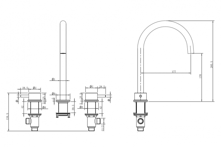 Смеситель ABBER Wasser Kreis 316 AF8108BG-M для раковины, золото брашированное