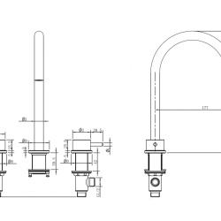 Смеситель ABBER Wasser Kreis 316 AF8108BG-M для раковины, золото брашированное