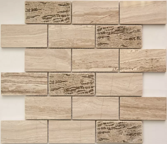 Мозаика NSmosaic KP-719 камень полированный (48х96) 298х298