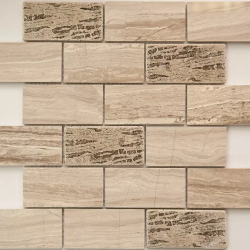 Мозаика NSmosaic KP-719 камень полированный (48х96) 298х298