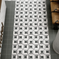 Плитка Equipe Caprice Deco 22122 Block B&amp;W 20x20