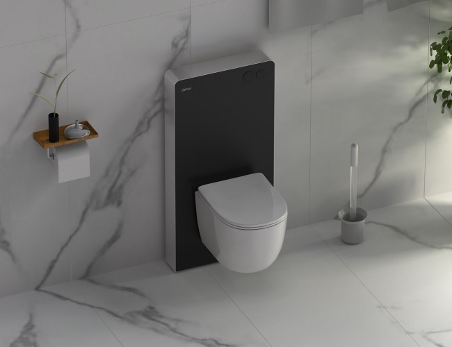 Инсталляционный модуль внешнего монтажа ABBER AC0107MB для подвесного унитаза, черный