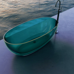 Прозрачная ванна ABBER Kristall AT9703Aquamarin бирюзовая