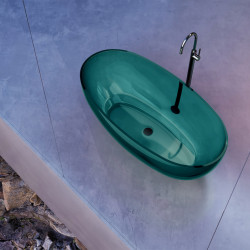 Прозрачная ванна ABBER Kristall AT9703Aquamarin бирюзовая