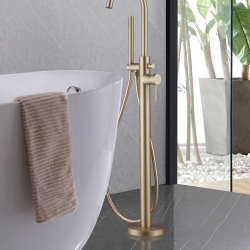 Смеситель ABBER Wasser Kreis AF8115GN напольный для ванны, золото матовое