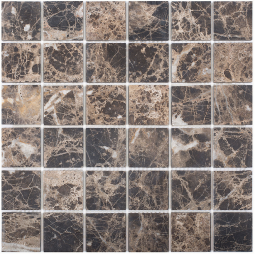 Мозаика Pixel Mosaic PIX 303 Dark Emperador, чип 48x48 мм, сетка 305х305x6 мм, Матовая    
