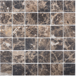 Мозаика Pixel Mosaic PIX 303 Dark Emperador, чип 48x48 мм, сетка 305х305x6 мм, Матовая    