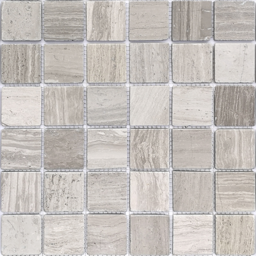 Мозаика LeeDo Ceramica Travertino Silver MAT (48x48x7) 305х305, матовая
