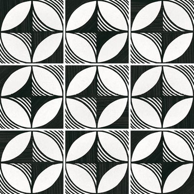 Плитка Equipe Caprice Deco 22123 Compass B&W 20x20