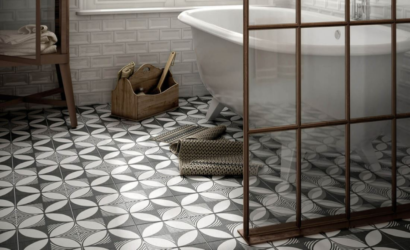 Плитка Equipe Caprice Deco 22123 Compass B&W 20x20