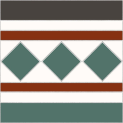 Керамогранит NiceKer Бордюр напольный Victorian Cenefa Bristol Green 22,5x22,5