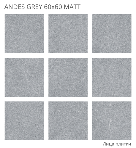 Керамогранит Staro Andes Grey Matt 60x60