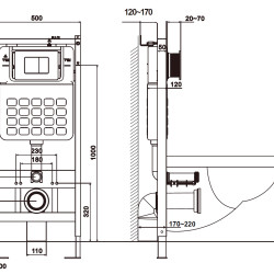Инсталляция ABBER AC0105 для подвесного унитаза