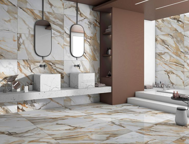 Керамогранит Global Tile Borghini GT60605403PR Белый 60x60