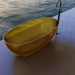 Прозрачная ванна ABBER Kristall AT9703Amber желтая