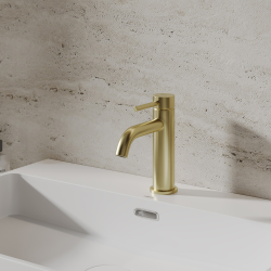 Смеситель ABBER Wasser Kreis 316 AF8110BG для раковины, золото брашированное