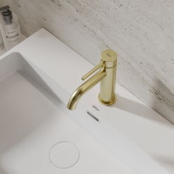 Смеситель ABBER Wasser Kreis 316 AF8110BG для раковины, золото брашированное