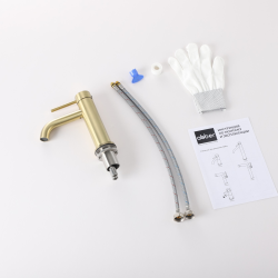 Смеситель ABBER Wasser Kreis 316 AF8110BG для раковины, золото брашированное