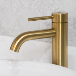 Смеситель ABBER Wasser Kreis 316 AF8110BG для раковины, золото брашированное