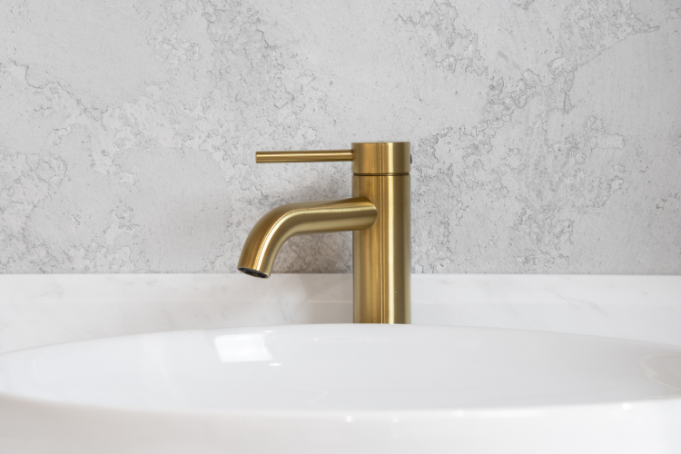 Смеситель ABBER Wasser Kreis 316 AF8110BG для раковины, золото брашированное