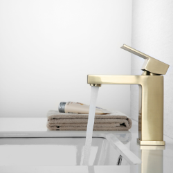 Смеситель ABBER Daheim AF8210G для раковины, золото матовое