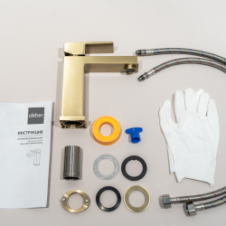 Смеситель ABBER Daheim AF8210G для раковины, золото матовое