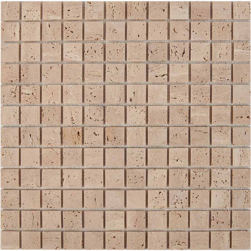 Мозаика Pixel Mosaic PIX 258 Travertine, чип 23х23 мм, сетка 305х305х4 мм, Матовая    
